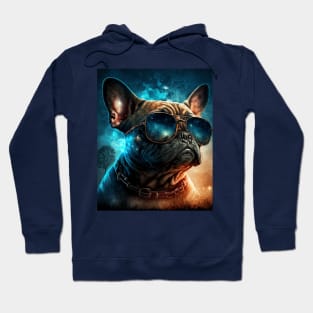 Trucker French Bulldog looking up at the stars Hoodie